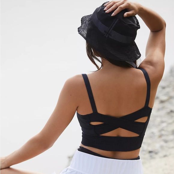 FREE PEOPLE | NWOT Good Karma Scoop Neck Bra in Washed Black * - Picture 2 of 5